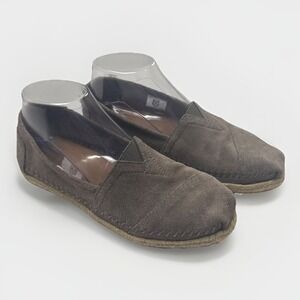 NEW TOMS Alpargata Suede Grey Slip On Rope Sole‎ Comfort Shoes Women's Size 6